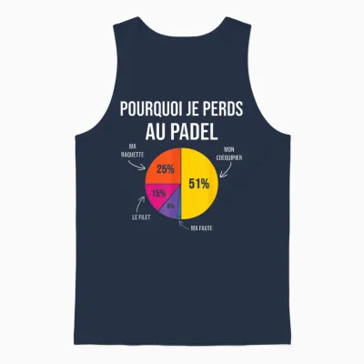 Why I Lose at Padel Padelist Pade Player Fans Humor Unisex Tank Top - Navy