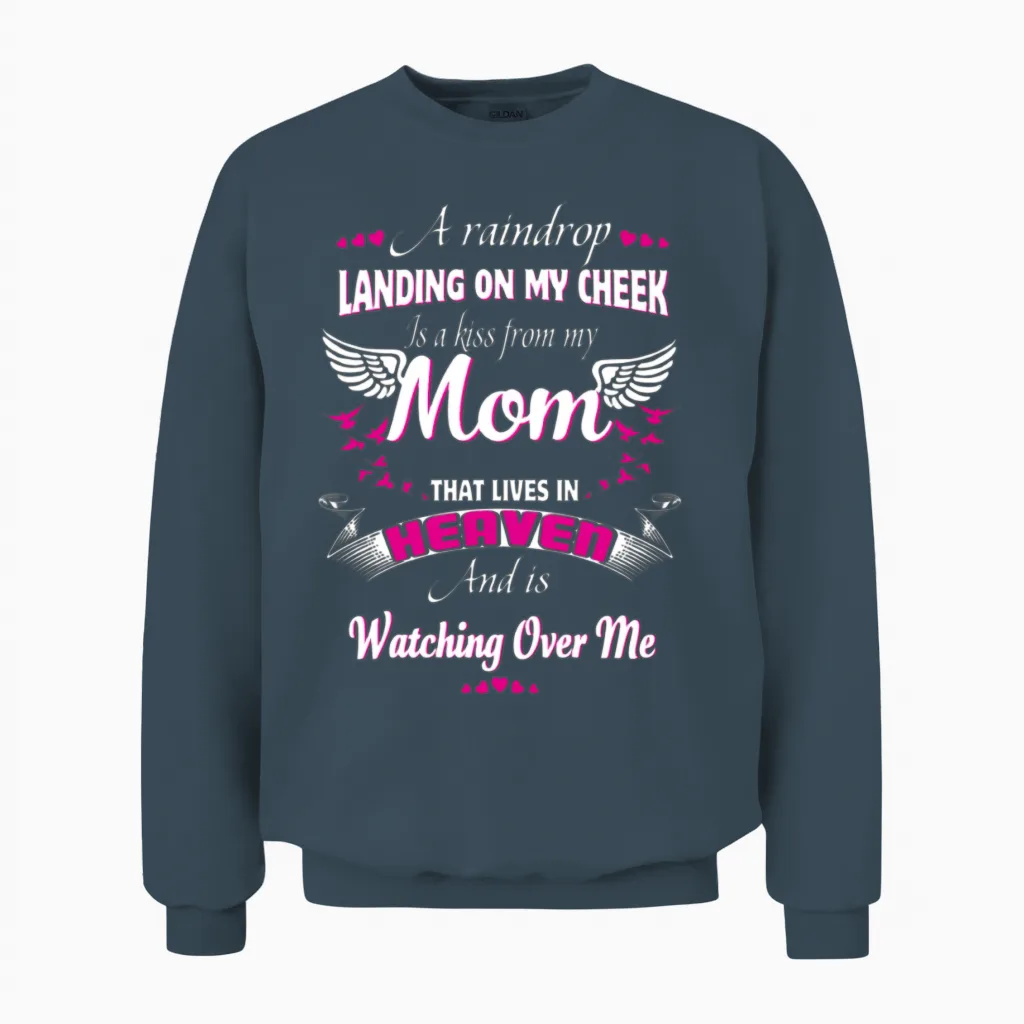 Memorial of Parents in Heaven for Daughter Son Unisex Sweatshirt in Dark Heather