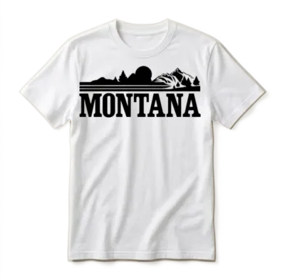 Montana Mountains Unisex T-Shirt - White