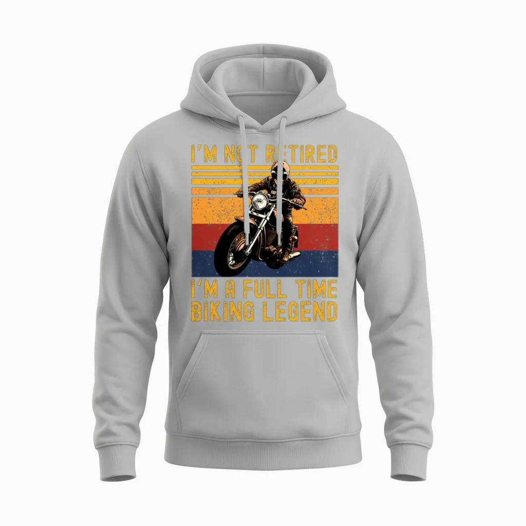 Retro Motorcycle Retirement Motorcycles Unisex Hoodie - Ash