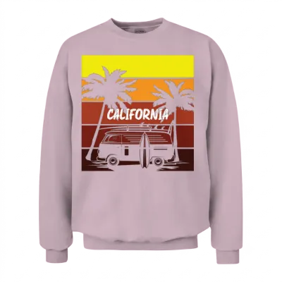 Surfing Surfboard Surfer Water Sport California Unisex Sweatshirt - Light Pink