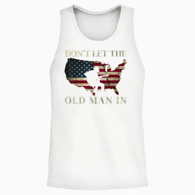 (2 Sided) Don't Let the Old Man in Vintage American Unisex Tank Top - White