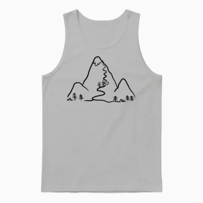 Hiking Illustration, Mountains Unisex Tank Top - Ash