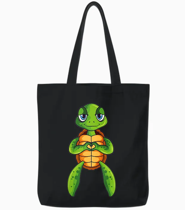 Schildkröten Kinder Jungen Mädchen Damen Schildkröte Tote Bags in Black
