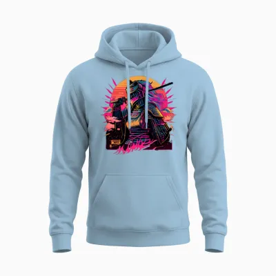 Samouraï Unisex Hoodie - Light Blue