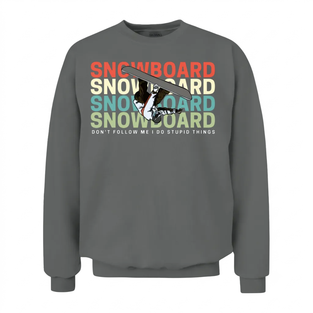 Snowboard Skiing Retro Cool Unisex Sweatshirt - Graphite Heather