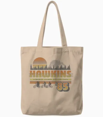Netflix Stranger Things Hawkins Strange Things 85 Retro Tote Bags - Natural