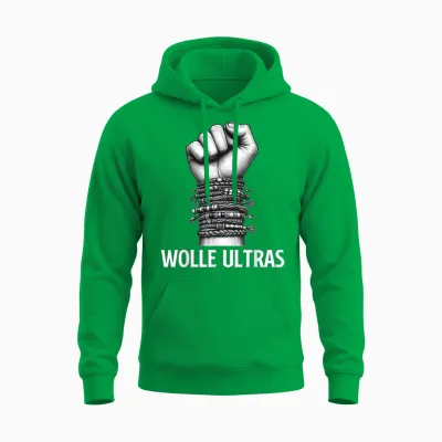 Wool Ultras Wolfgang Malle Party Apres Ski T-Shirt, Black Unisex Hoodie - Irish Green