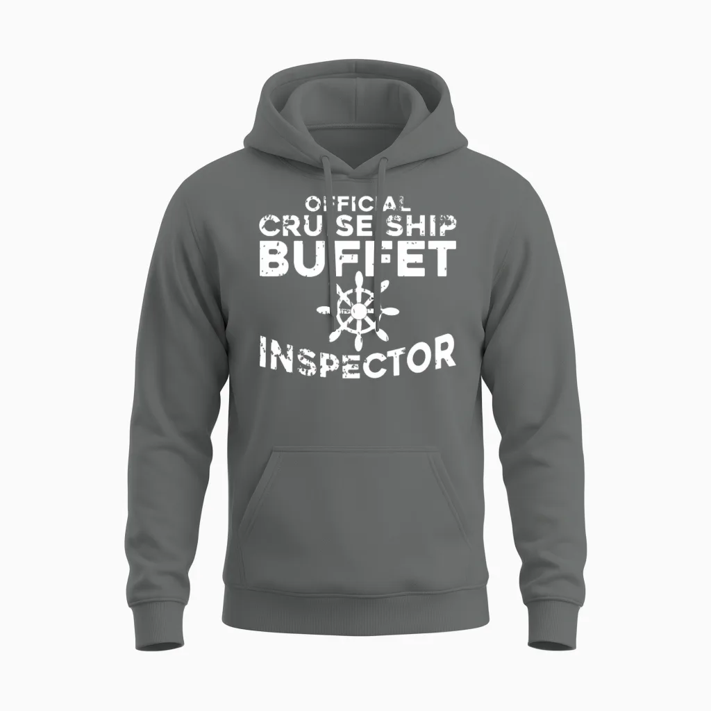 Buffet Inspector Funny Cruise Ship Unisex Hoodie in Graphite Heather