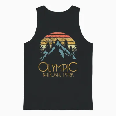 Olympic National Park Washington Mountains Unisex Tank Top - Black