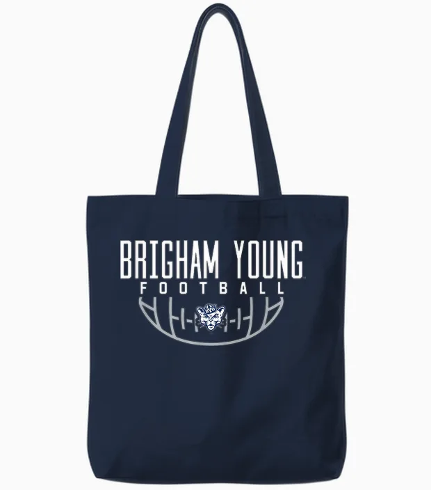 Byu Cougars Football Arch Tote Bags in Navy