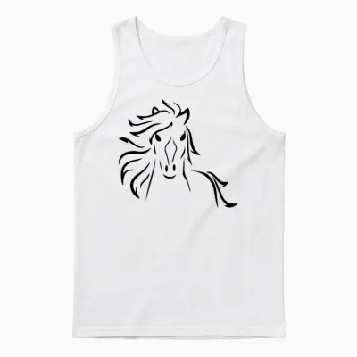Horse Outline Unisex Tank Top - White