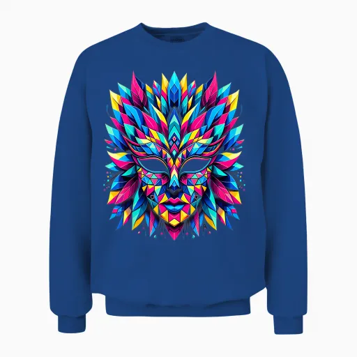 Retro Carnival Mask Brazil Rio T-Shirt, Black, S Unisex Sweatshirt in Royal