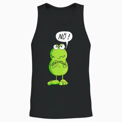 Statement T-Shirt with German Text "frosch I Nö Fun Design I Nein Comic" Unisex Tank Top - Black