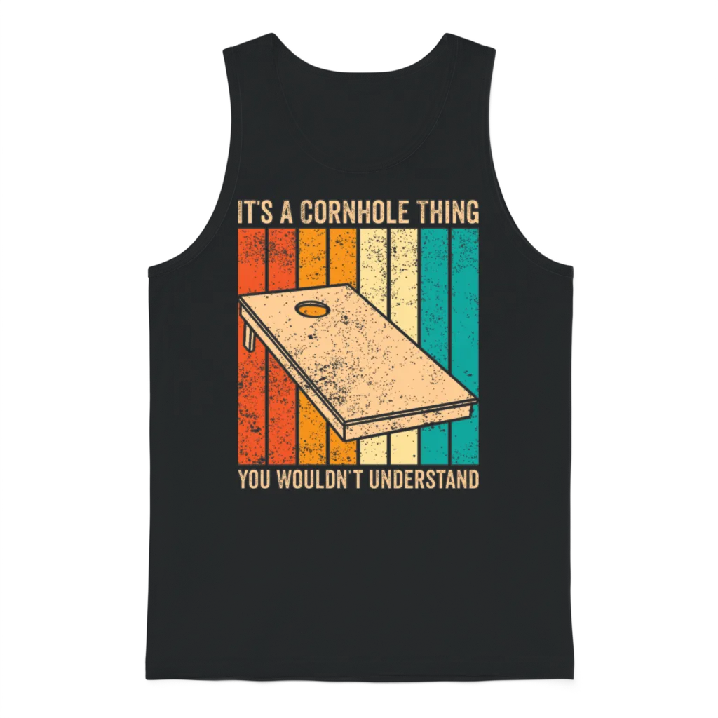 Funny Cornhole Unisex Tank Top - Black