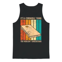 Funny Cornhole Unisex Tank Top - Black – 1