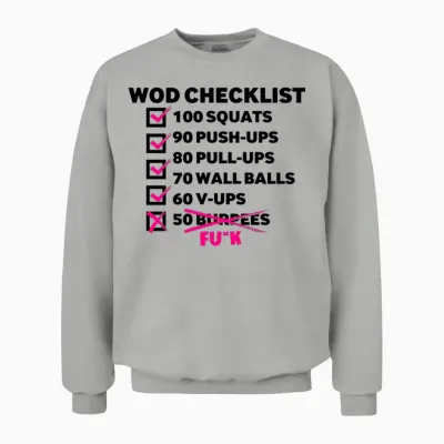 Wod Checklist Unisex Sweatshirt - Ash