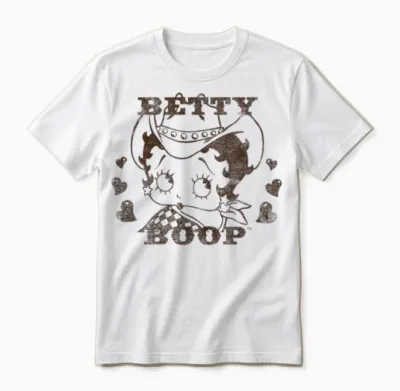 Betty Boop Cowgirl Papl1950 Unisex T-Shirt - White