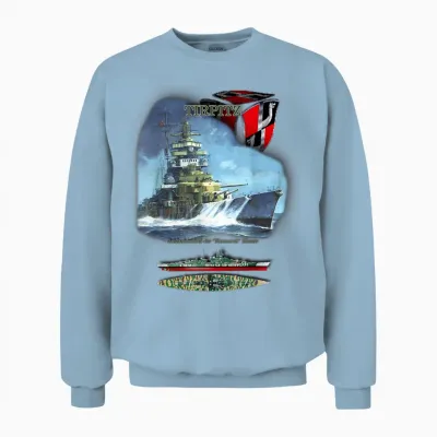 Geschenkidee Schlachtschiff „tirpitz“ T-Shirt, Unisex-Erwachsene, Schwarz, S, Kurzarm Unisex Sweatshirt - Light Blue