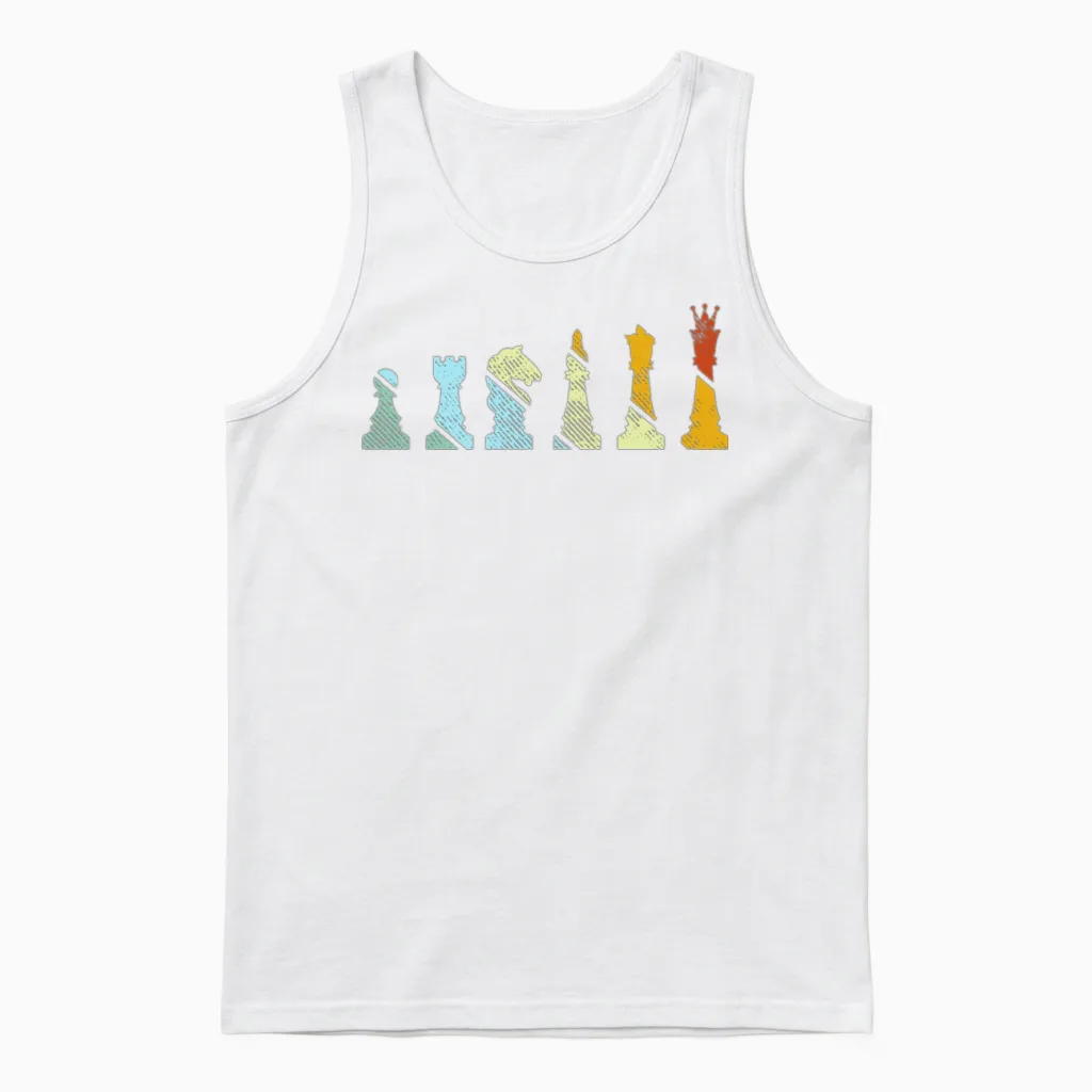 Chess Retro Unisex Tank Top in White
