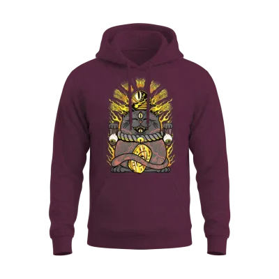 Lucky Black Cat Unisex Hoodie - Maroon