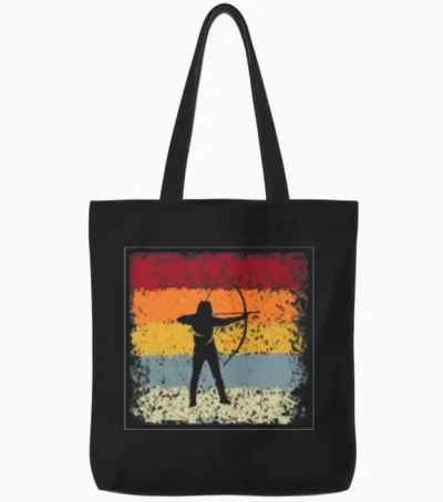 Archer Retro Tote Bags - Black