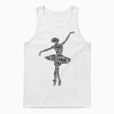 Ballerina Ballet Girls' Women's T-Shirt, White Unisex Tank Top - White
