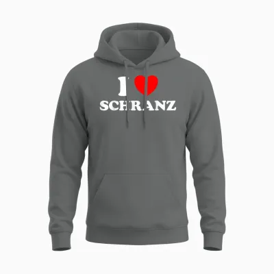 I Love Schranz Funny Hard Tekno Techno Fast Music Fan German Unisex Hoodie - Graphite Heather
