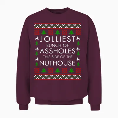 Jolliest Bunch of Assholes - Christmas Vacation Unisex Sweatshirt - Maroon