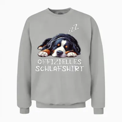 Official Sleep Shirt Bernese Mountain Dog Dog Unisex Sweatshirt - Ash