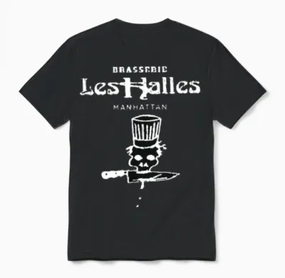 Vintage Looking Brasserie Les Halles Unisex T-Shirt - Black