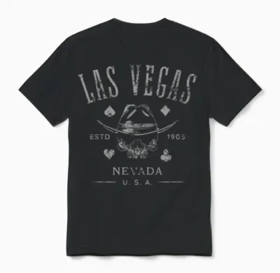 Las Vegas Nevada Estd 1905 Aged Skull T-Shirt, Black, S Unisex T-Shirt - Black