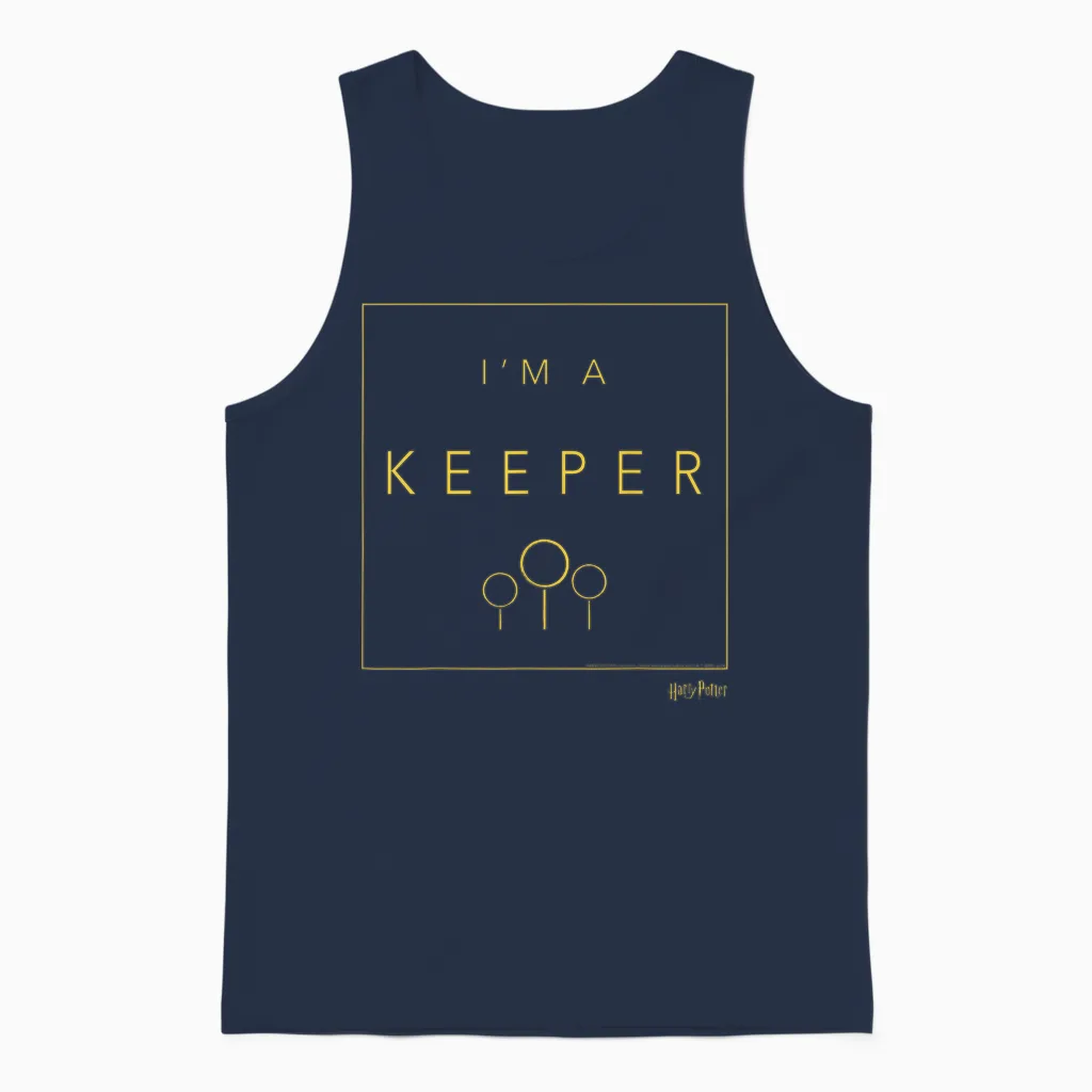 Harry Potter Quidditch I'm a Keeper Unisex Tank Top in Navy