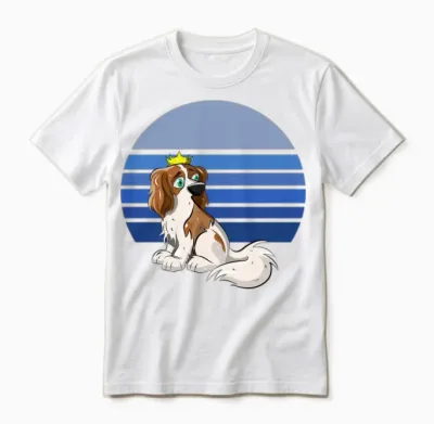 Cavalier Retro Blue Unisex T-Shirt - White