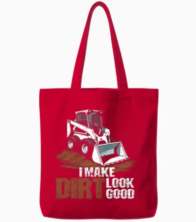 Skid Loader Skid Steer Operator Tote Bags - Red