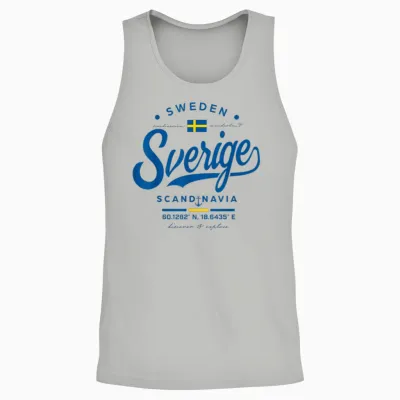 Sverige Skandinavien Schwedische Flagge Midsommar Schweden Unisex Tank Top - Ash
