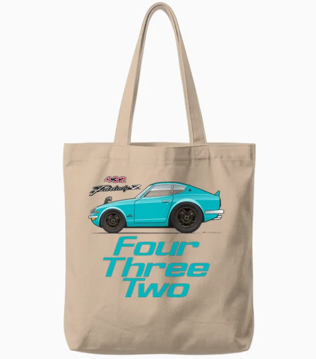 Four Light Blue Tote Bags in Natural