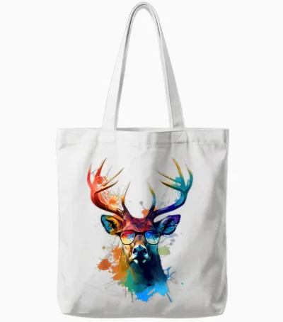 Hirsch Tote Bags - White
