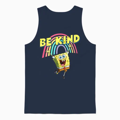Mademark X Spongebob Squarepants - Be Kind with Rainbow Unisex Tank Top - Navy