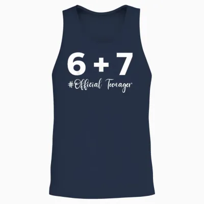 Funny 13th Birthday Official Teenager 6+7 Year Old Boys Unisex Tank Top - Navy