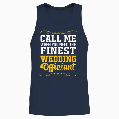 Ordained Minister Funny Wedding Officiant Unisex Tank Top - Navy