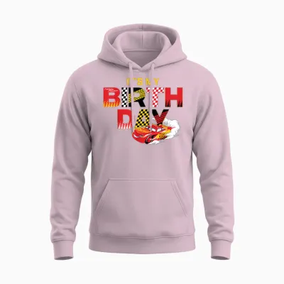 Disney & Pixar's Cars It's My Birthday Lightning Mcqueen Unisex Hoodie - Light Pink