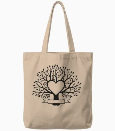 Family Reunion Tree,, Heart Tree Tote Bags - Natural