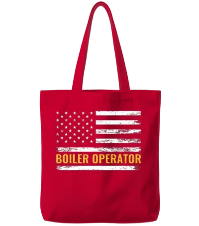 Boiler Operator American Flag Work Pride Tote Bags - Red