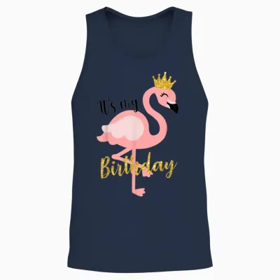 It's My the Birthday Princess Shirt, Flamingo, Für Mädchen, Kinder Unisex Tank Top - Navy