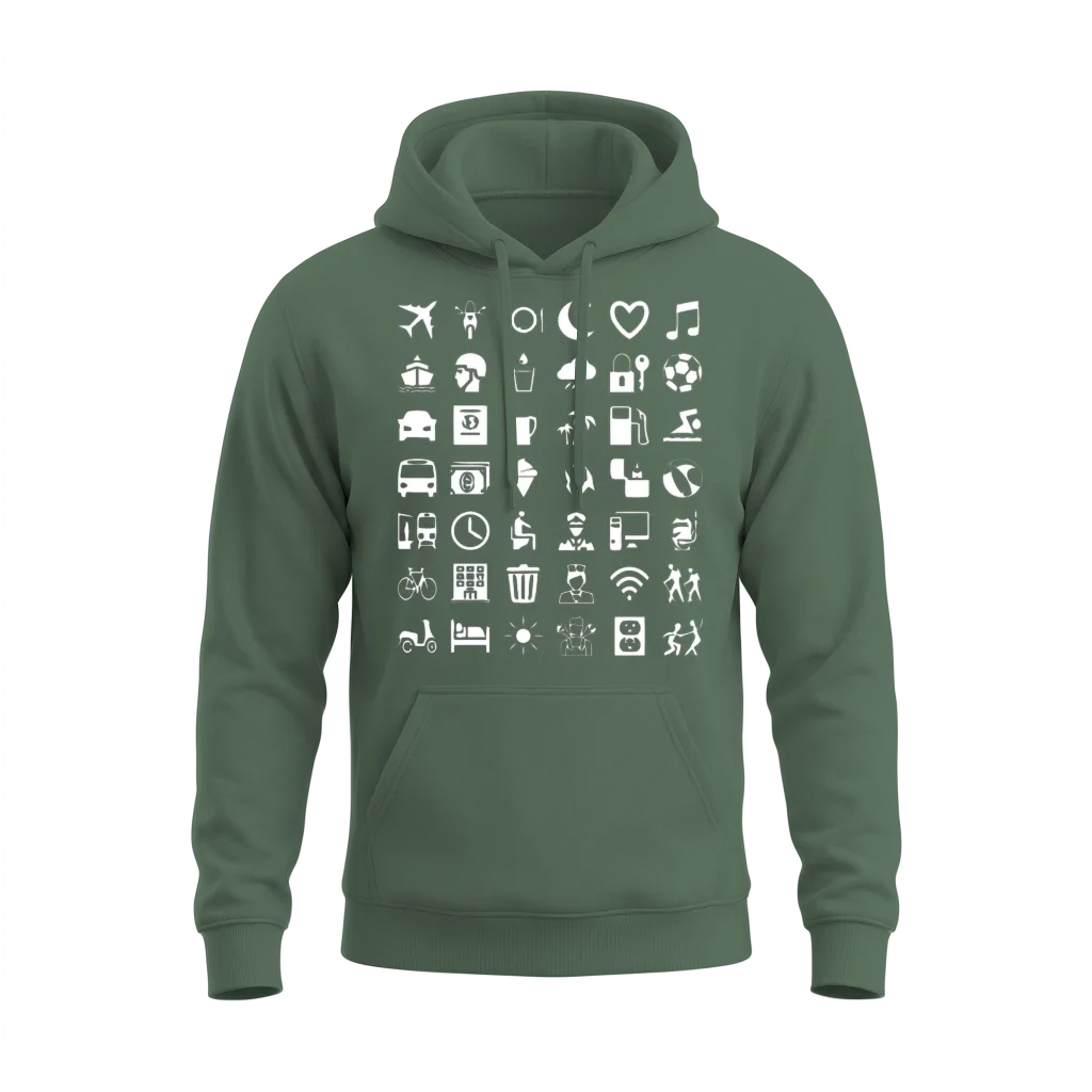 Symbol Travel Unisex Hoodie - Military Green
