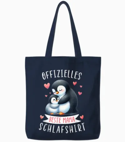 Offizielles Beste Mama Schlafshirt Muttertag Pinguin Mama Tote Bags - Navy
