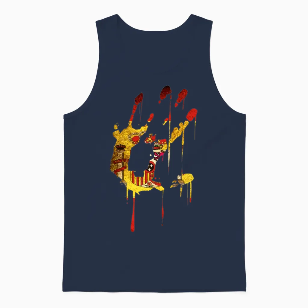 Spain Flag Art Unisex Tank Top in Navy