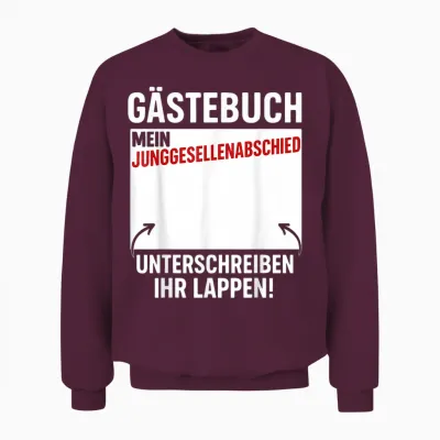 Bräutigam Shirt Gästebuch Jga Männer Junggesellenabschied Unisex Sweatshirt - Maroon