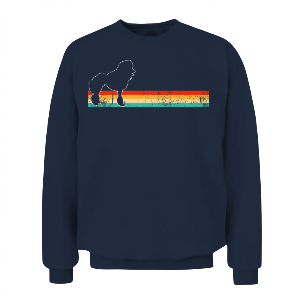 Poodle Retro Unisex Sweatshirt - Navy